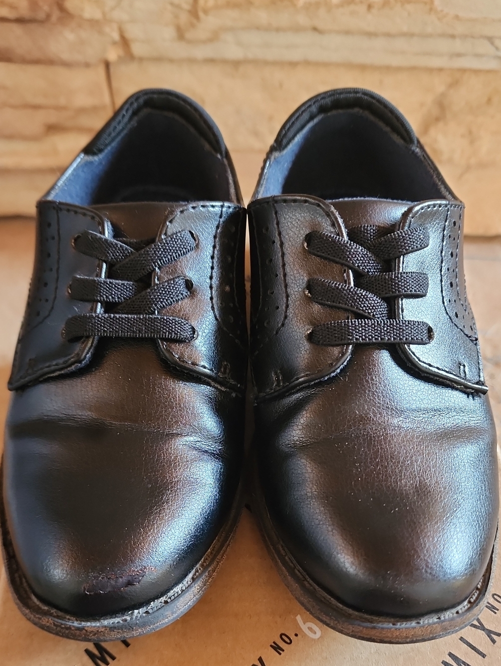 Mix No. 6 Boys Black Leather Lace-Up Oxfords Sz 9U - Picture 4 of 6